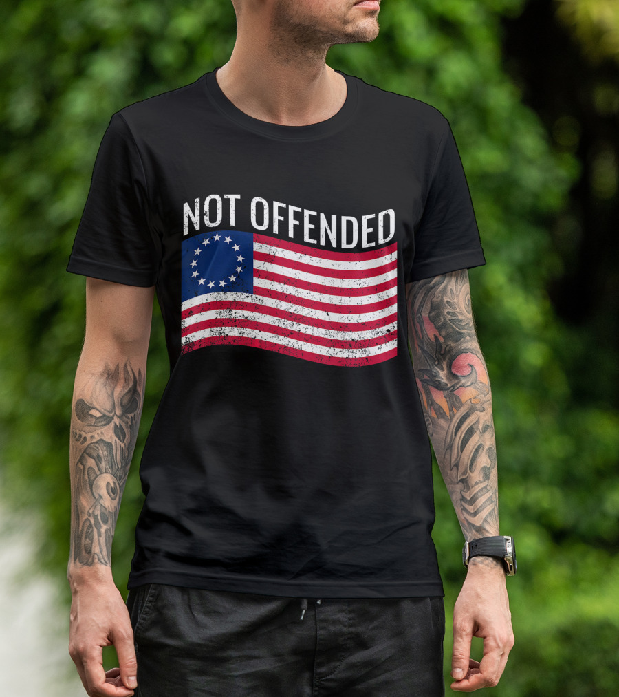 Not Offended Vintage Betsy Ross American Flag T-Shirt