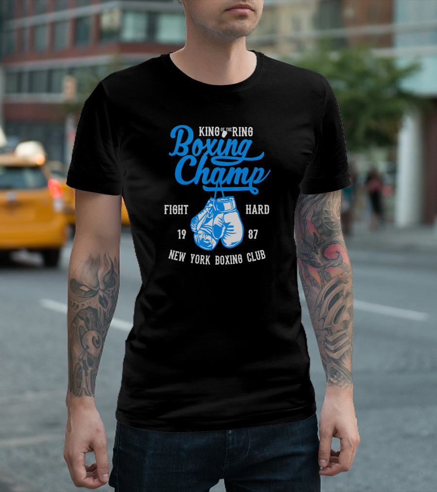 King of the Ring Boxing Champ New York Boxing Club Fight Hard 1987 T-Shirt