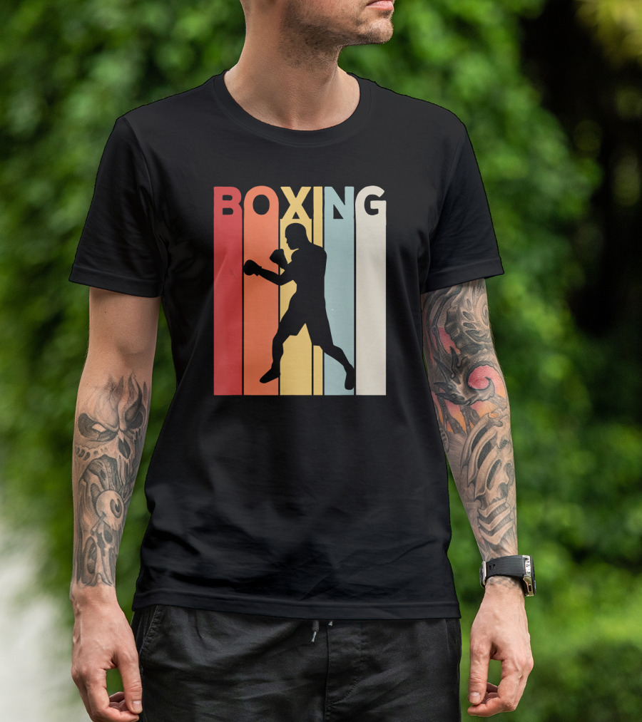 Vintage Boxing Boxer Silhouette Retro Sport Fight T-Shirt