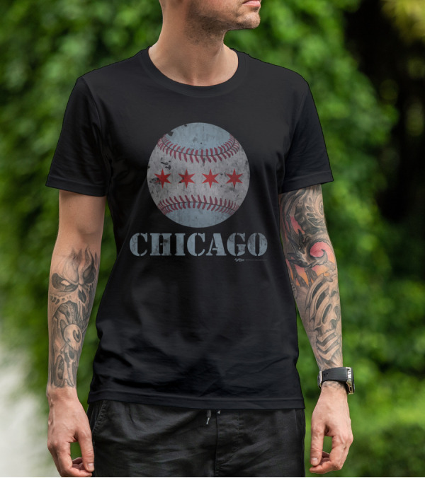 Chicago Baseball Stars Vintage Flag T-Shirt