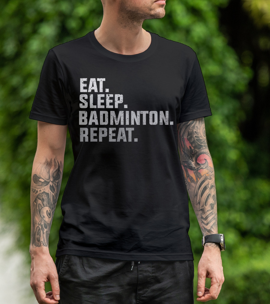 Eat Sleep Badminton Repeat Vintage T-Shirt