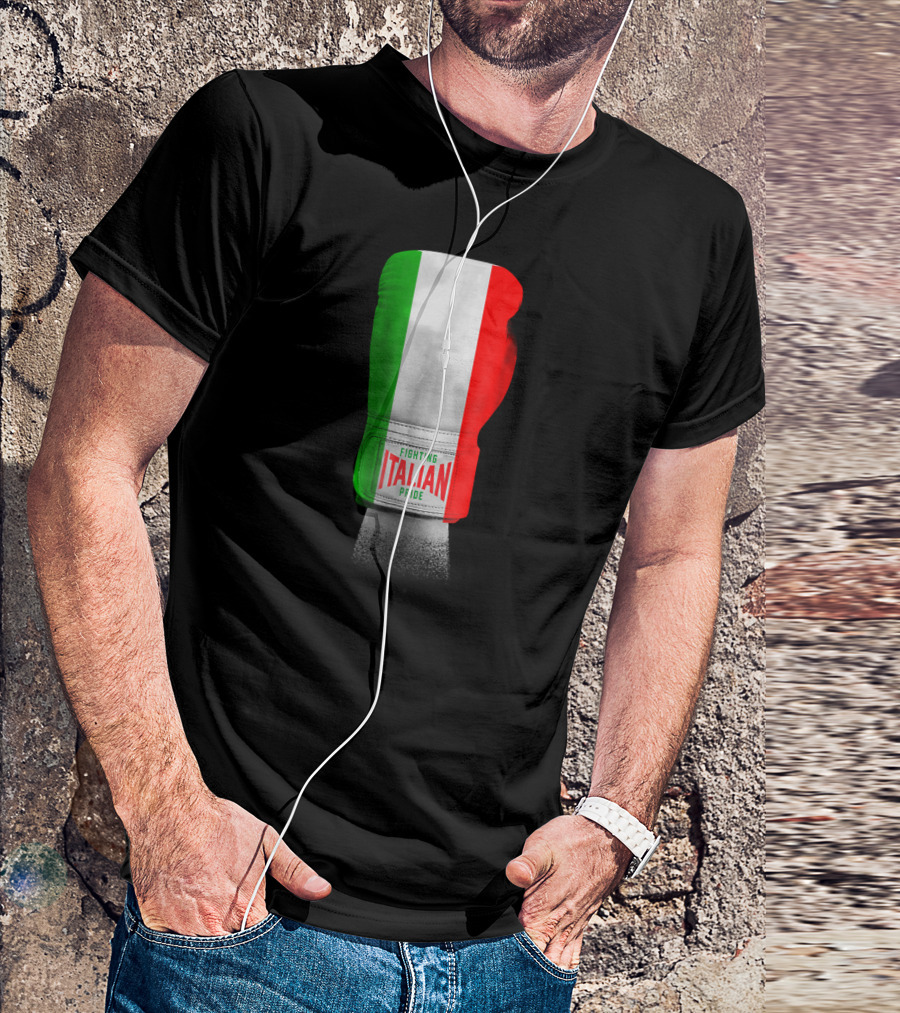 Vintage Italian Flag Boxing Gloves Fighting Italian Pride T-Shirt