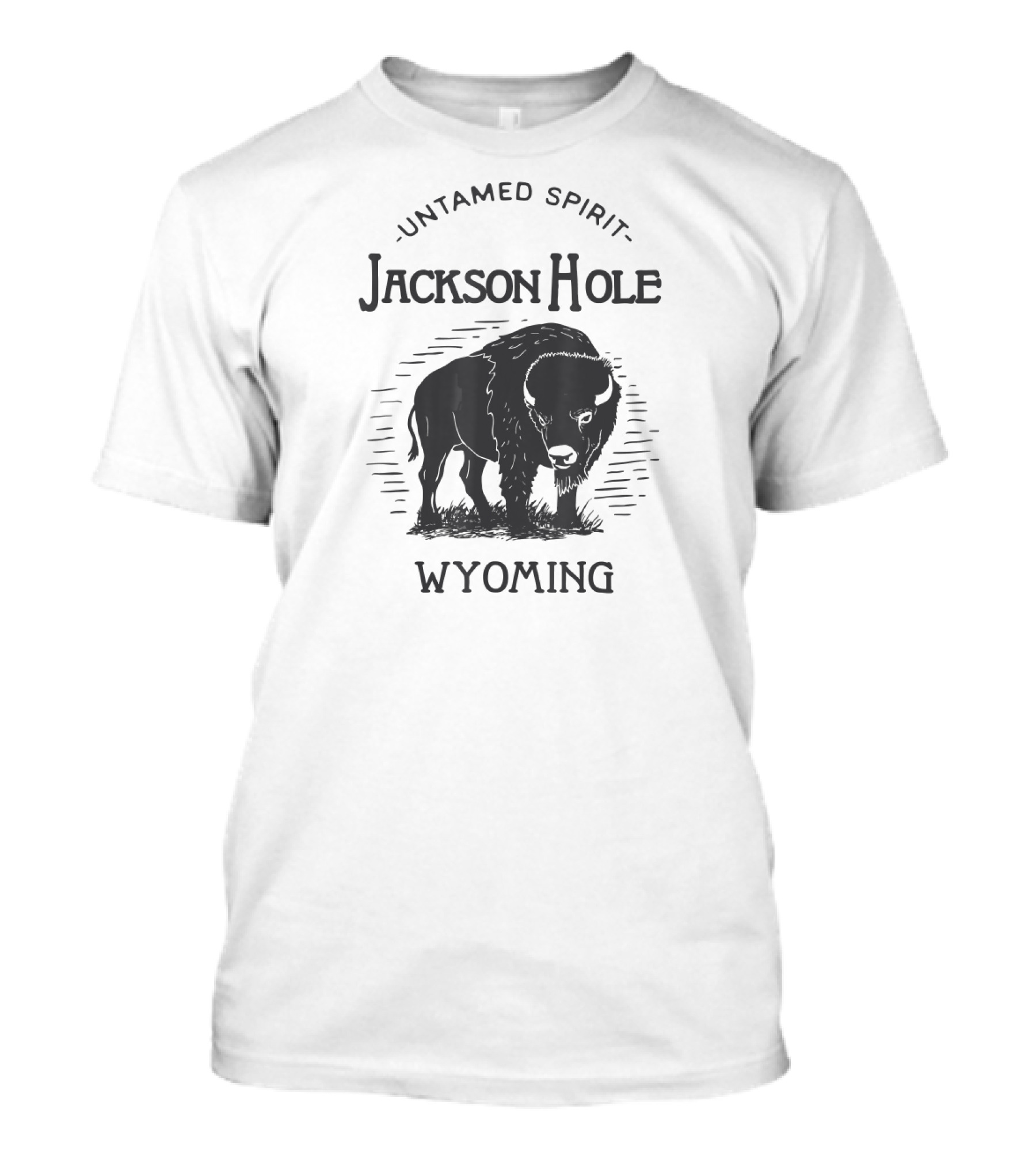 Untamed Spirit Jackson Hole Wyoming Bison T-Shirt