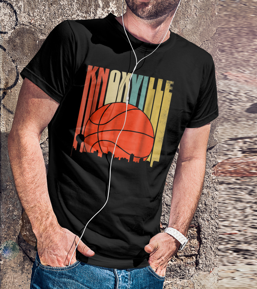 Knoxville Basketball Vintage Tennessee Skyline Sunset T-Shirt