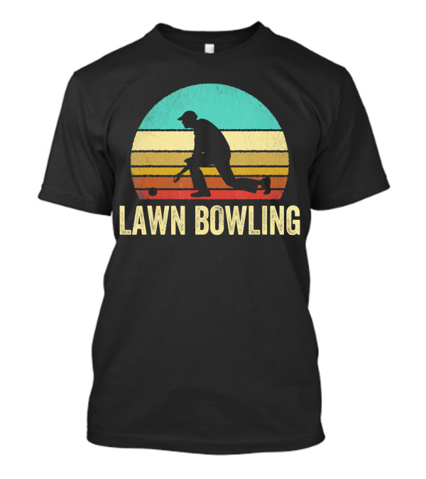 Vintage Lawn Bowling Silhouette At Sunset T-Shirt