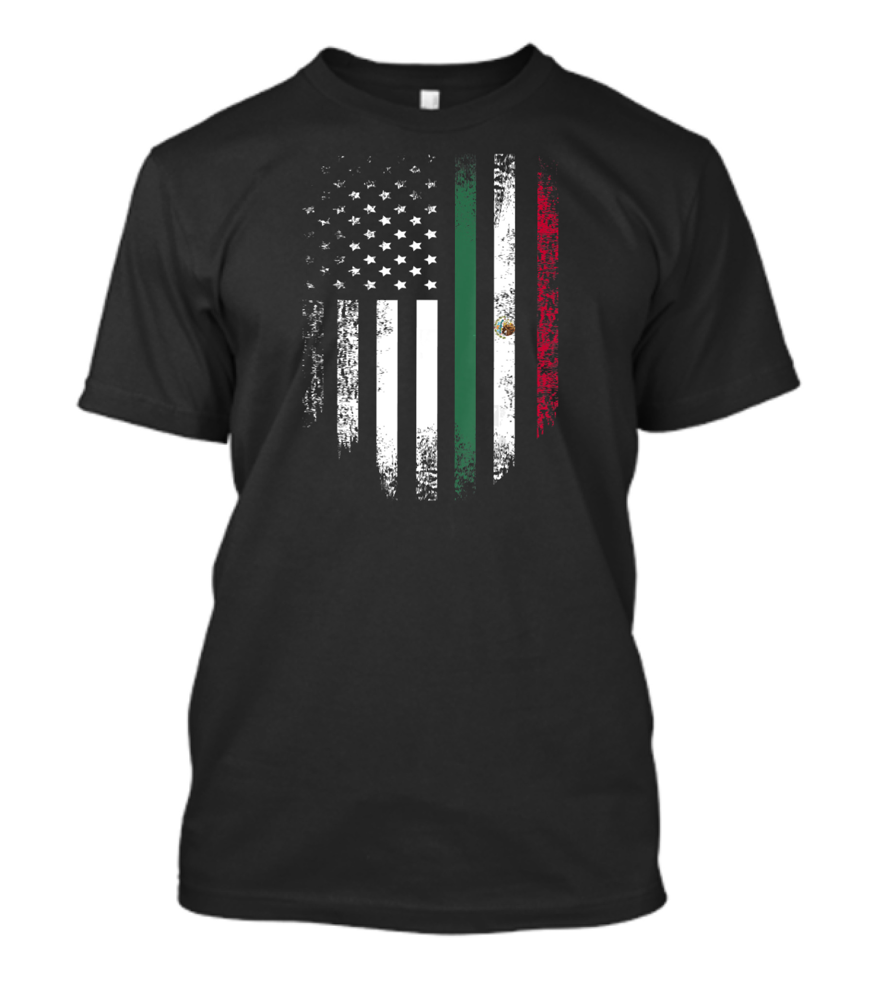 Vintage Mexican Roots American Grown Mex Flag Fusion T-Shirt