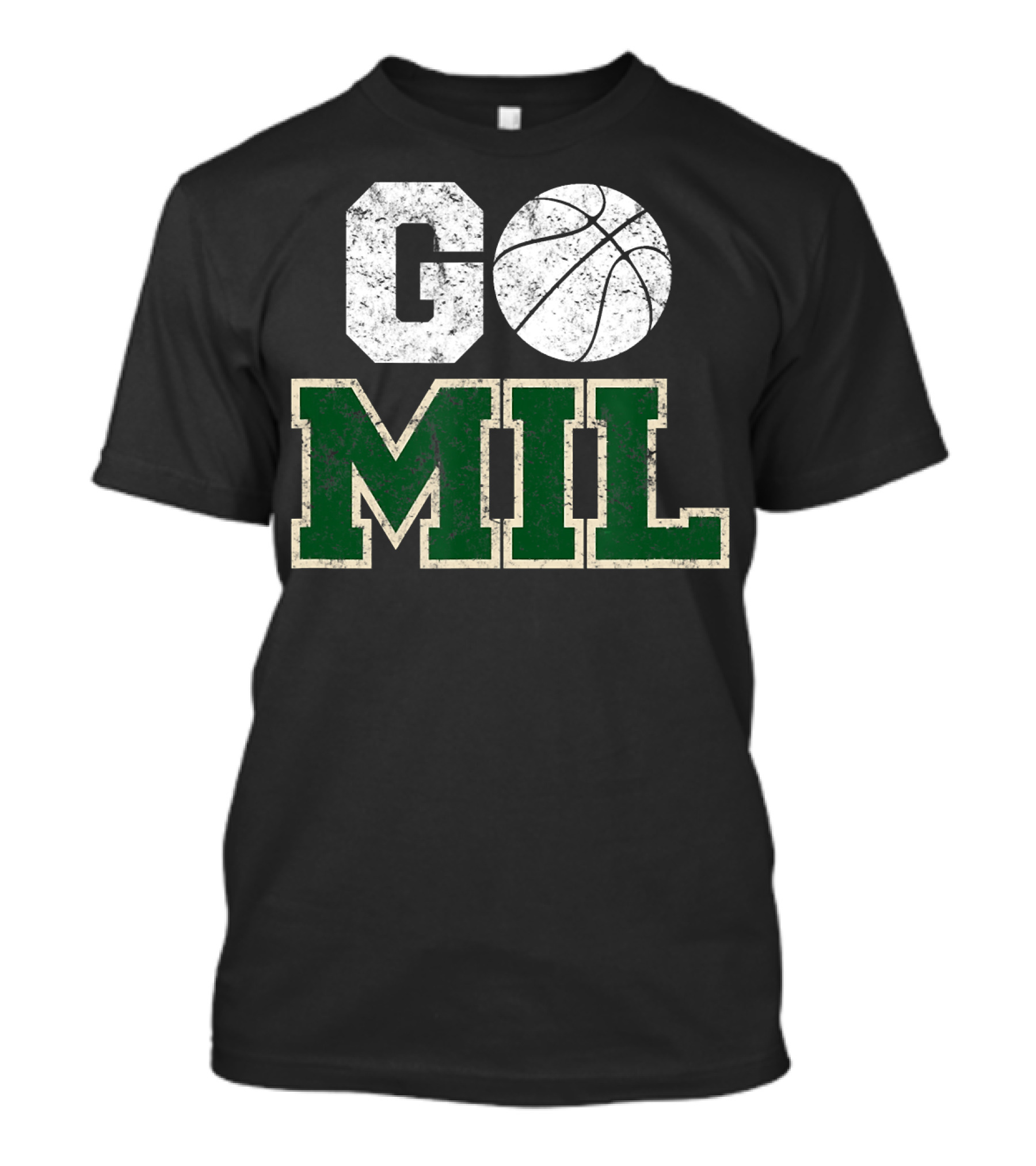 Go MIL Milwaukee Wisconsin City Basketball Vintage T-Shirt