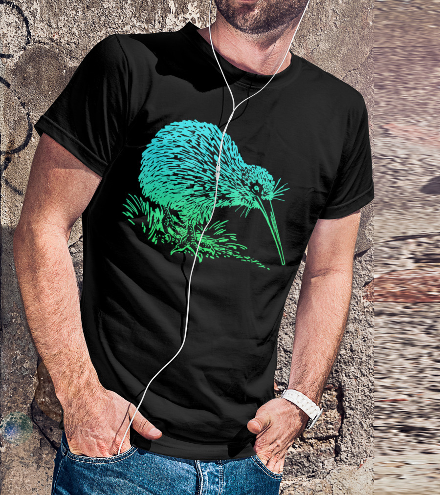 Vintage Neon Kiwi Bird Awesome Retro T-Shirt