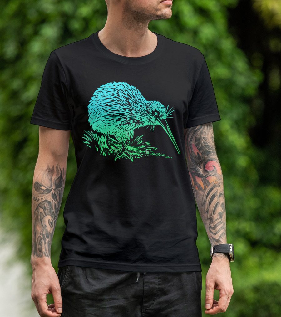 Vintage Neon Kiwi Bird Awesome Retro T-Shirt