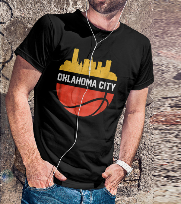 Oklahoma City Basketball Skyline Vintage T-Shirt