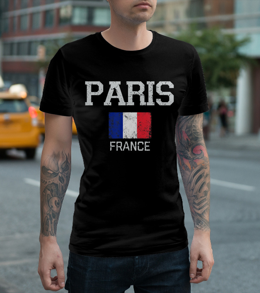 Paris France Vintage Flag T-Shirt