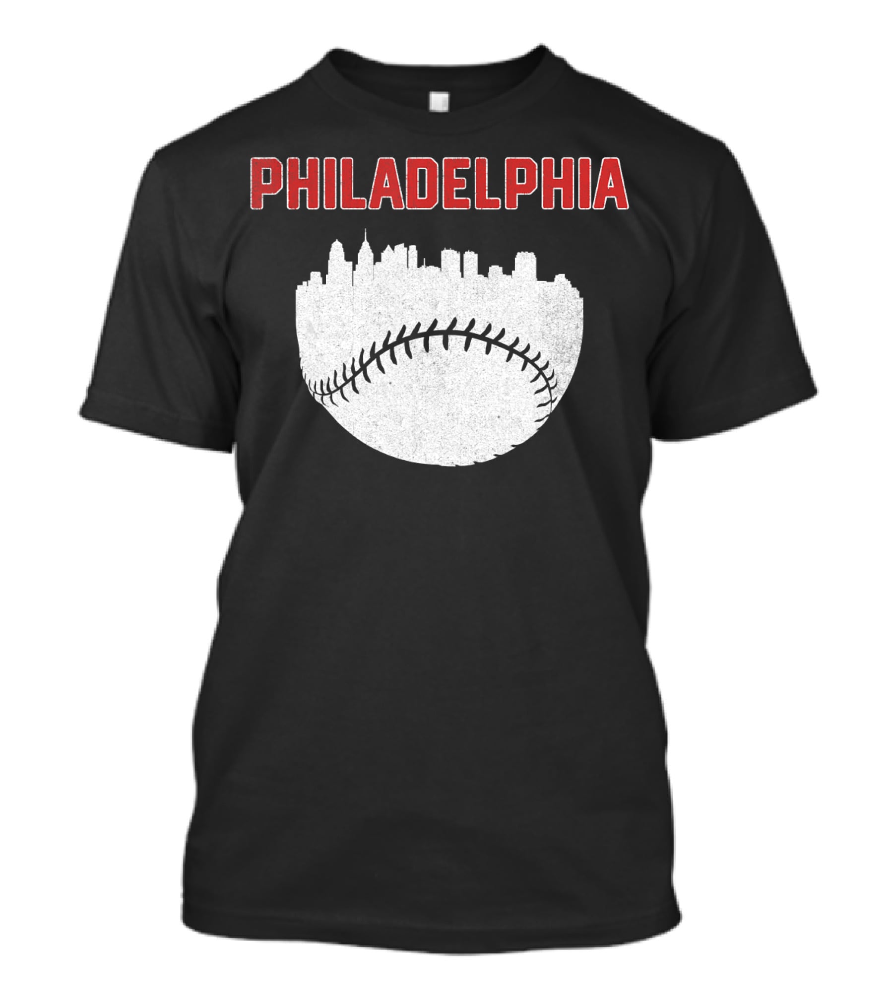 Philadelphia Cityscape Baseball T-Shirt