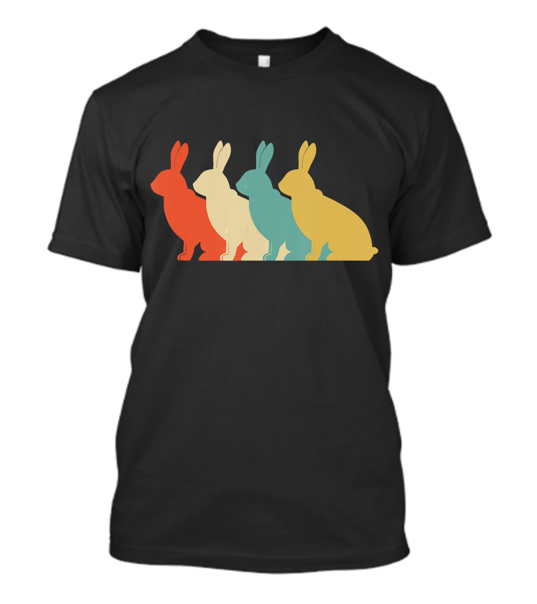 Vintage Art Bunny Rabbit Lover Whispere Four Colorful T-Shirt