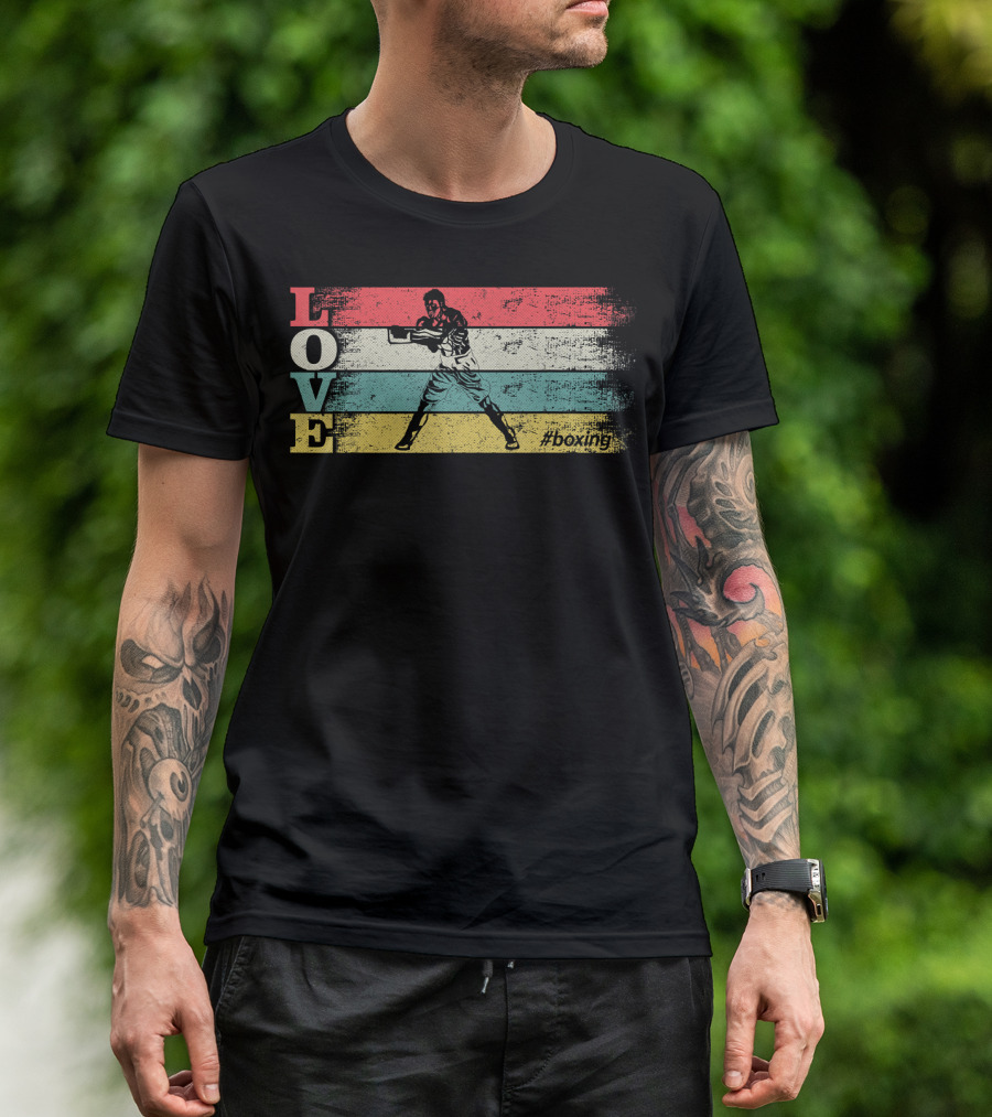 LOVE Vintage Boxing Stripes #boxing T-Shirt