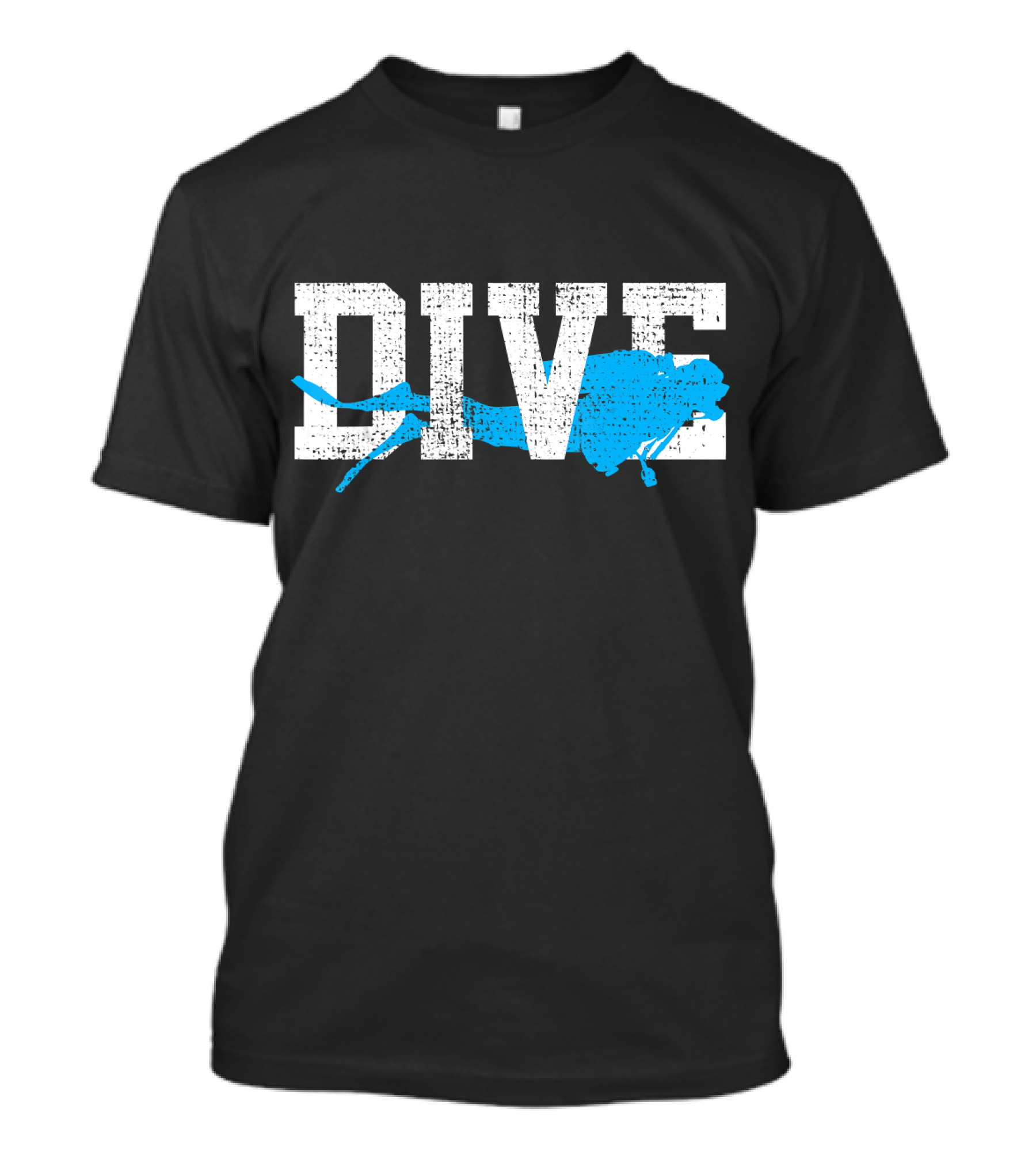 Vintage Scuba Diving Dive Diver Station Scho Bold Dive Text With Diver T-Shirt