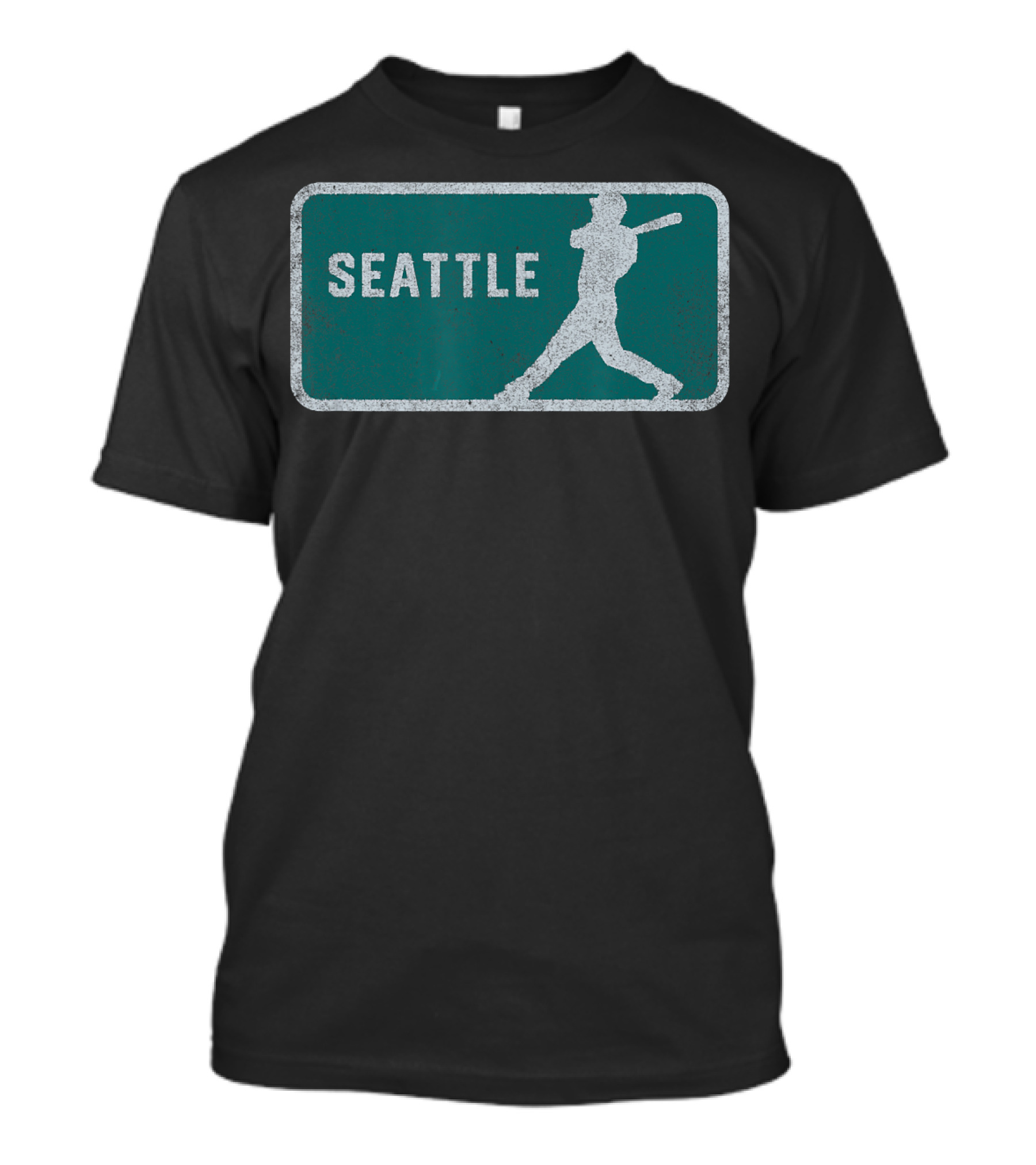 Seattle Vintage Baseball Player Silhouette SEA T-Shirt