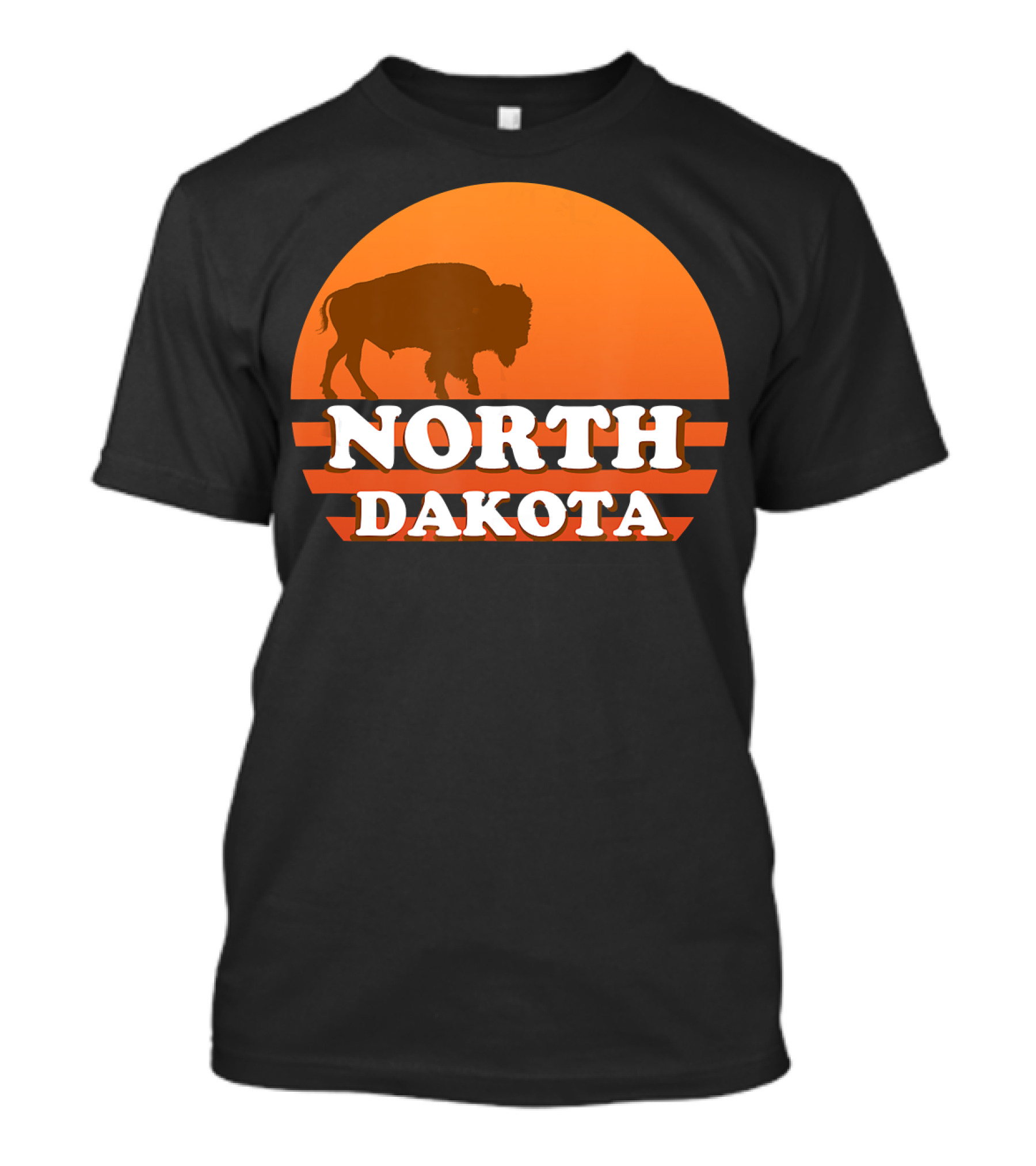 North Dakota Vintage 70s 80s Sunset Buffalo T-Shirt