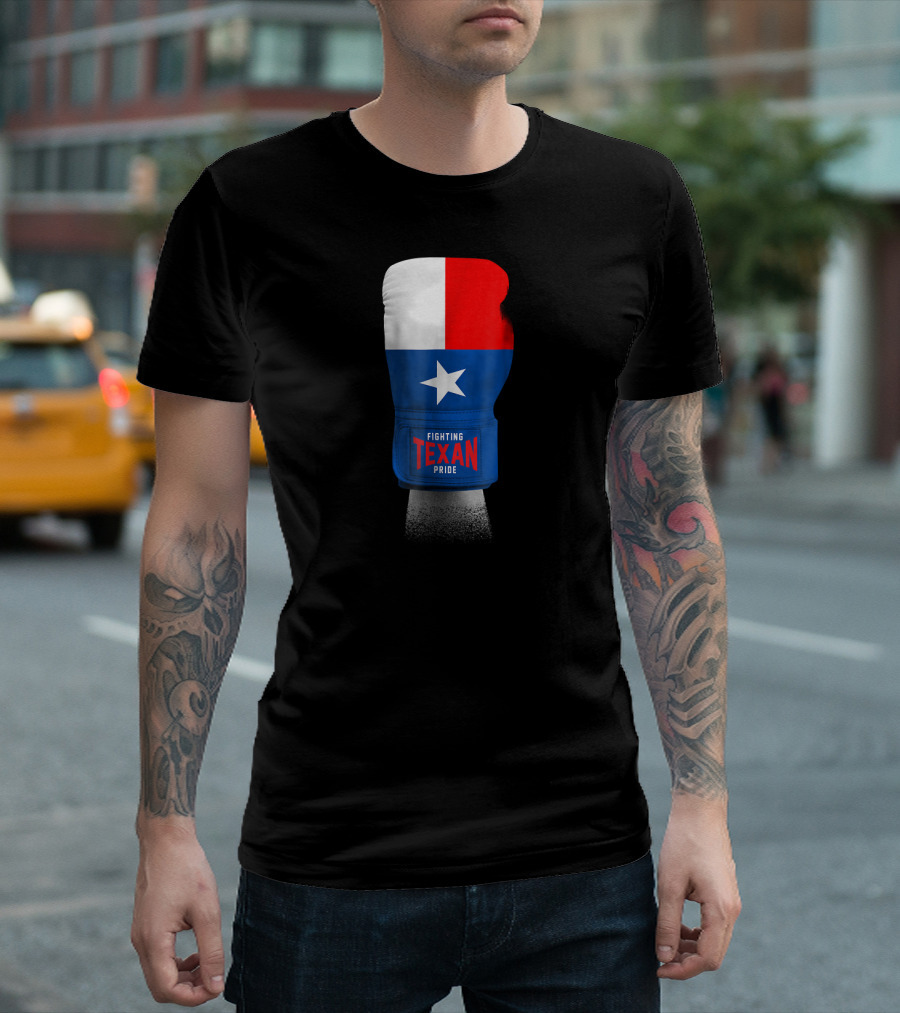 Vintage Texas Flag Boxing Gloves Fighting Texan Pride T-Shirt