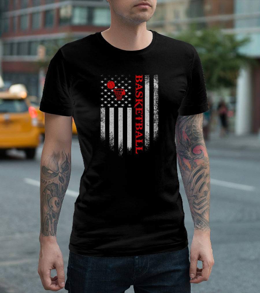 Vintage USA Basketball American Flag T-Shirt
