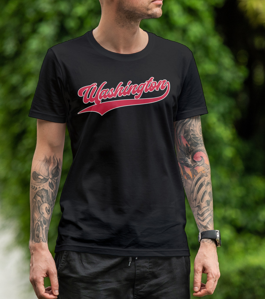 Vintage Washington Baseball Script Retr T-Shirt