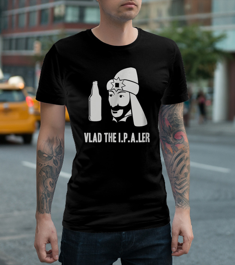 Vlad the I.P.A.er Funny Halloween Dracula Craft Beer Dr T-Shirt