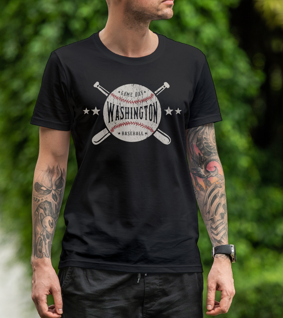 Washington DC Game Day Vintage Baseball T-Shirt