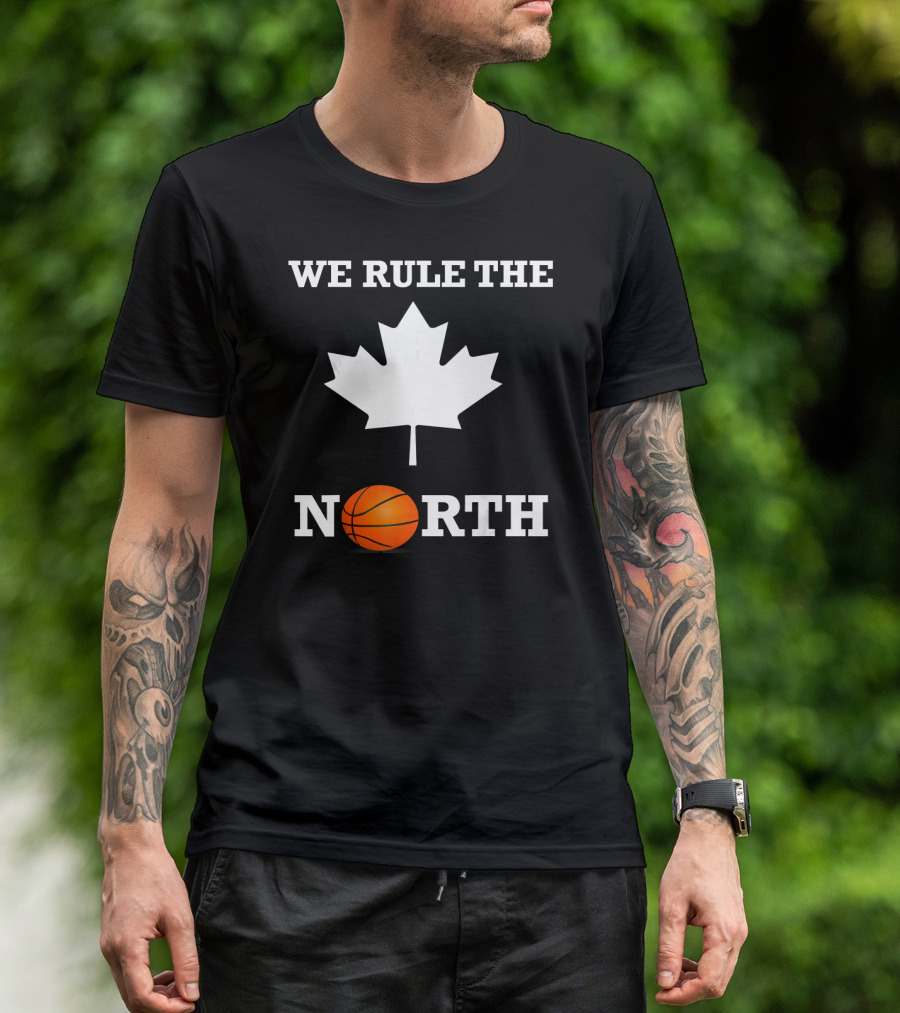 We Rule The North Canada Basketball Maple Leaf Orange Ball T-Shirt