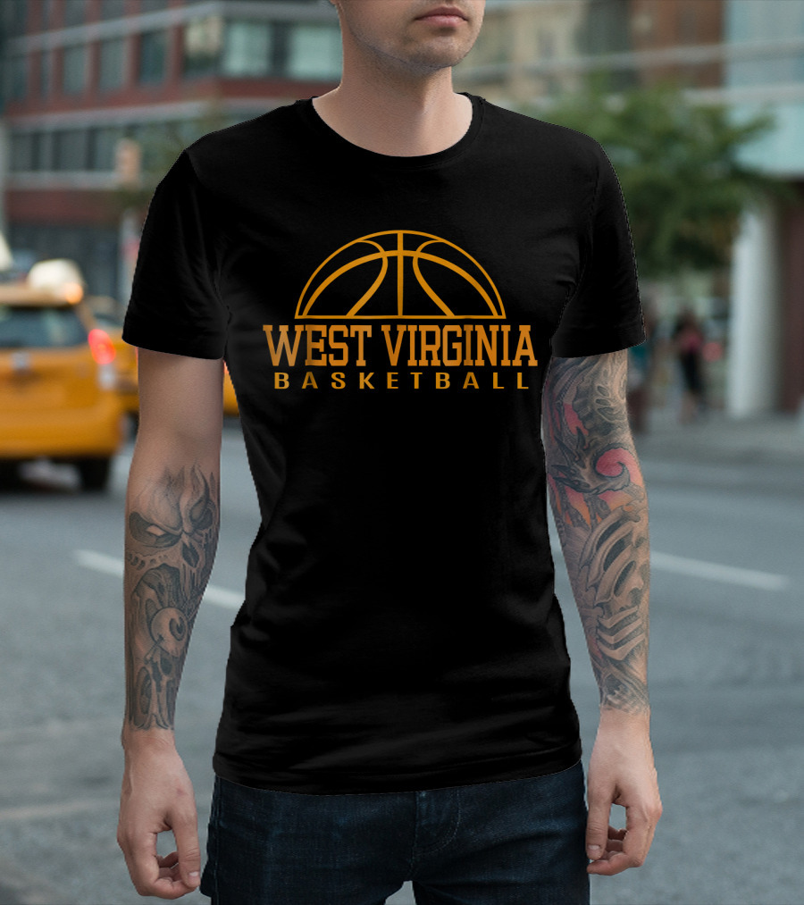 West Virginia Basketball Logo Arch Basketball T-Shirt
