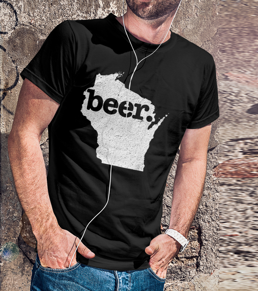 Wisconsin Beer State Love Map T-Shirt