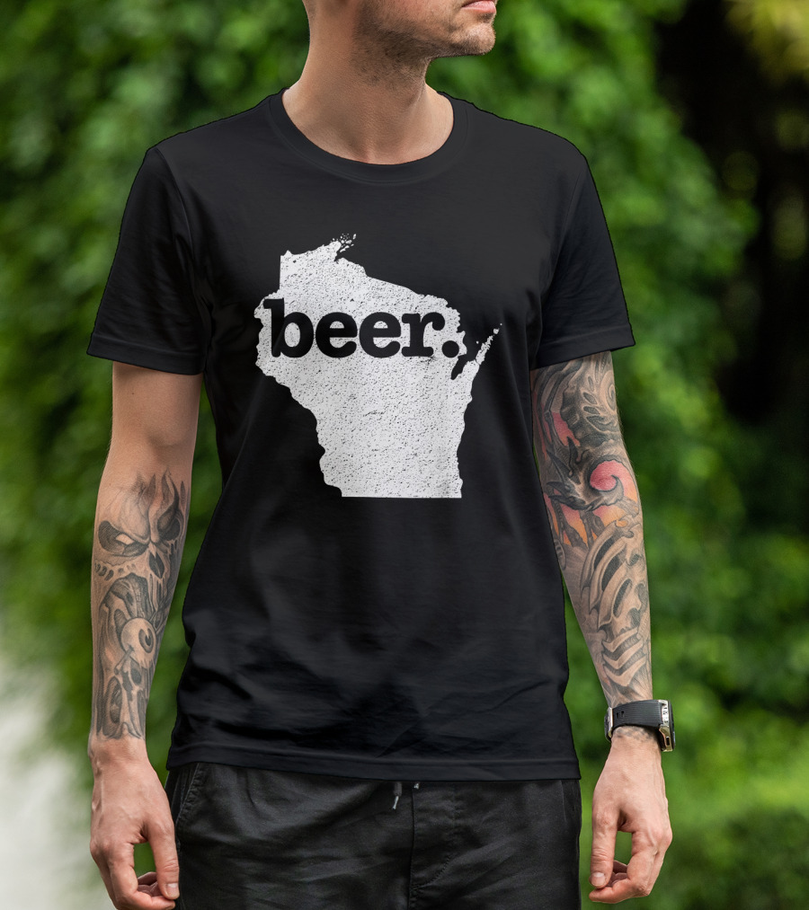 Wisconsin Beer State Love Map T-Shirt