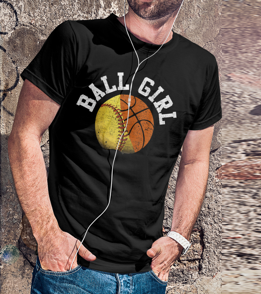 Ball Girl Funny Softball Basketball Combo T-Shirt