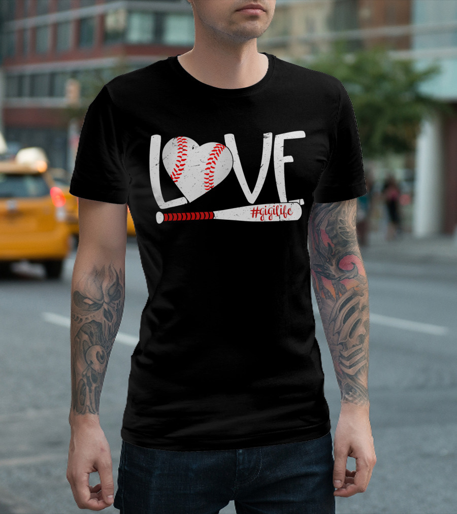 LOVE Baseball Heart Bat #GigiLife T-Shirt