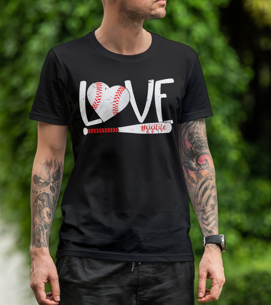 LOVE Baseball Heart Bat #GigiLife T-Shirt