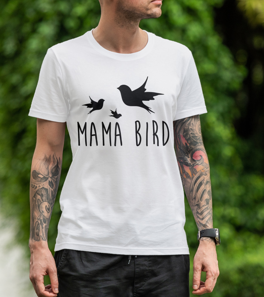 Mama Bird With Flying Baby Birds T-Shirt