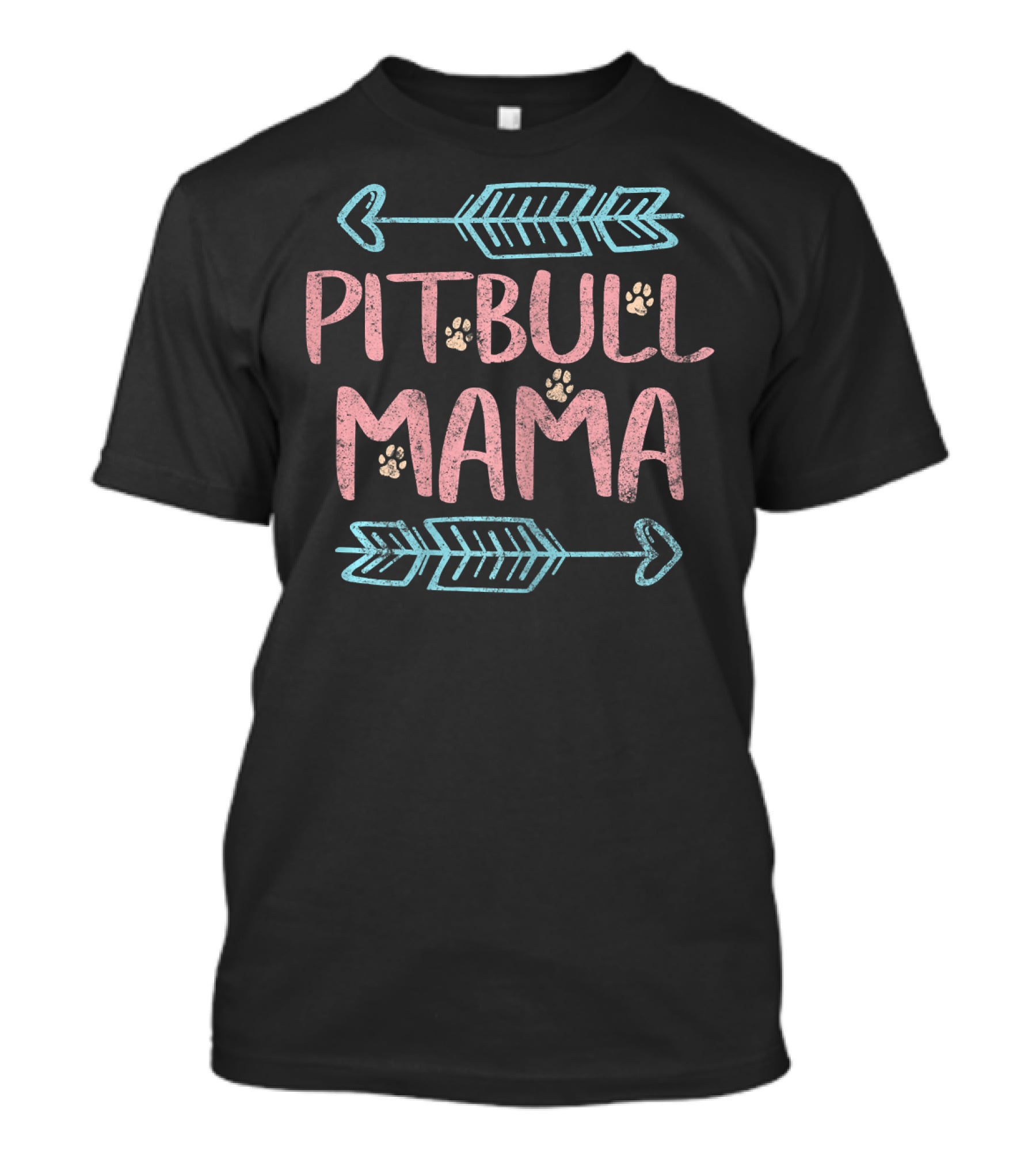 Pitbull Mama Pitbull Lover Dog Arrows Paws T-Shirt