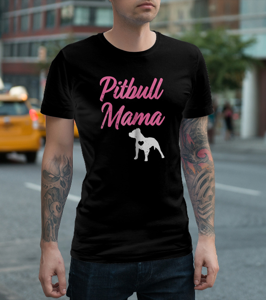 Pitbull Mama Women's Pit Bull Heart T-Shirt