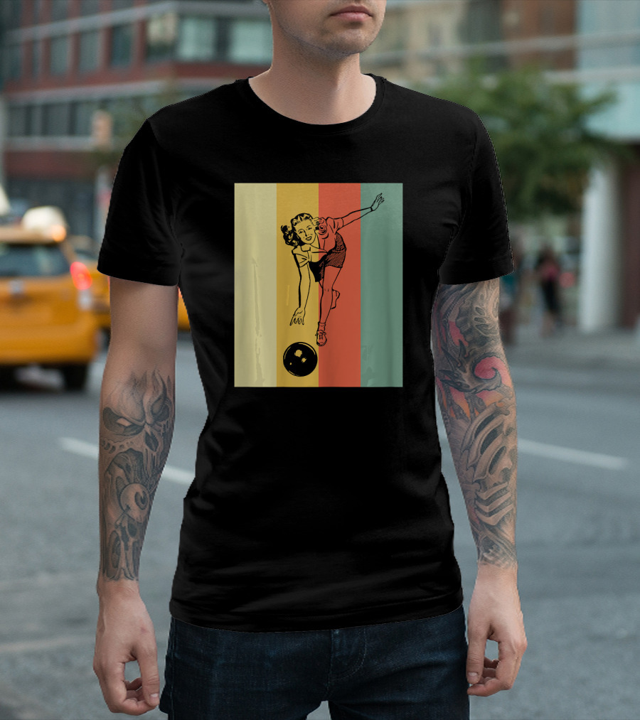 Vintage Bowling Bowlin Retro Style Bowler T-Shirt