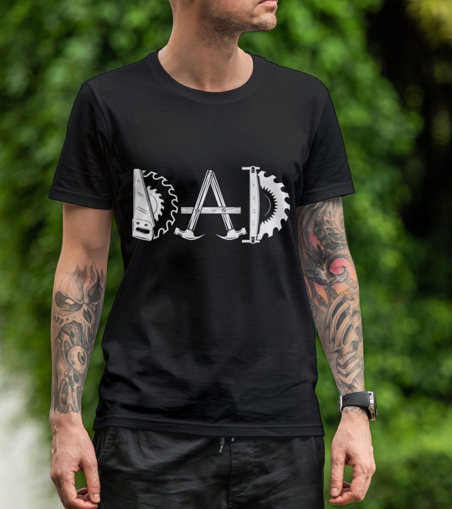 Woodworking Dad Men Daddy Tools Saw Blade Father T-Shirt