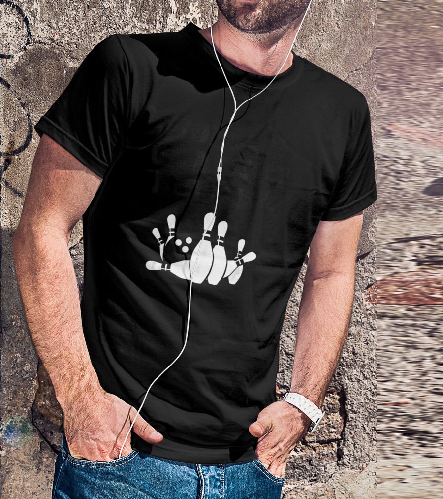 Worlds Okayest Bowler Funny Bowling Team Knocked Over Pins T-Shirt