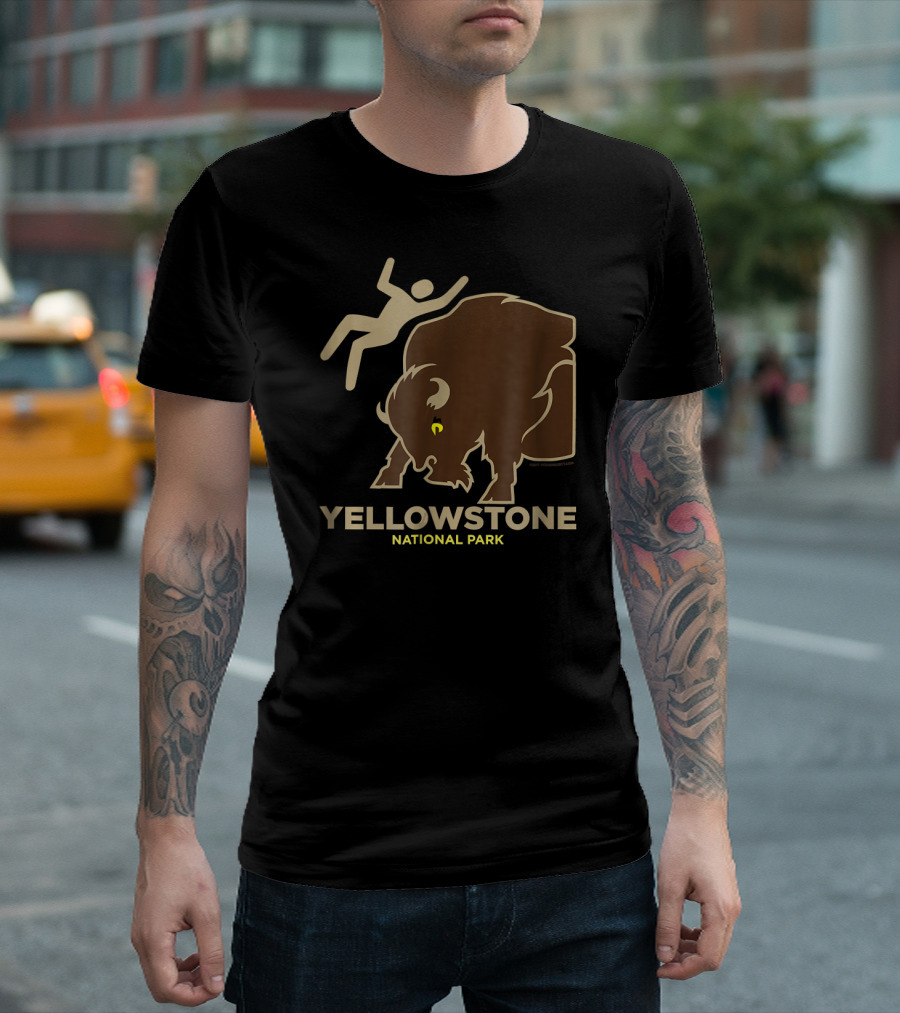 Yellowstone Bison Toss National Park Modern T-Shirt