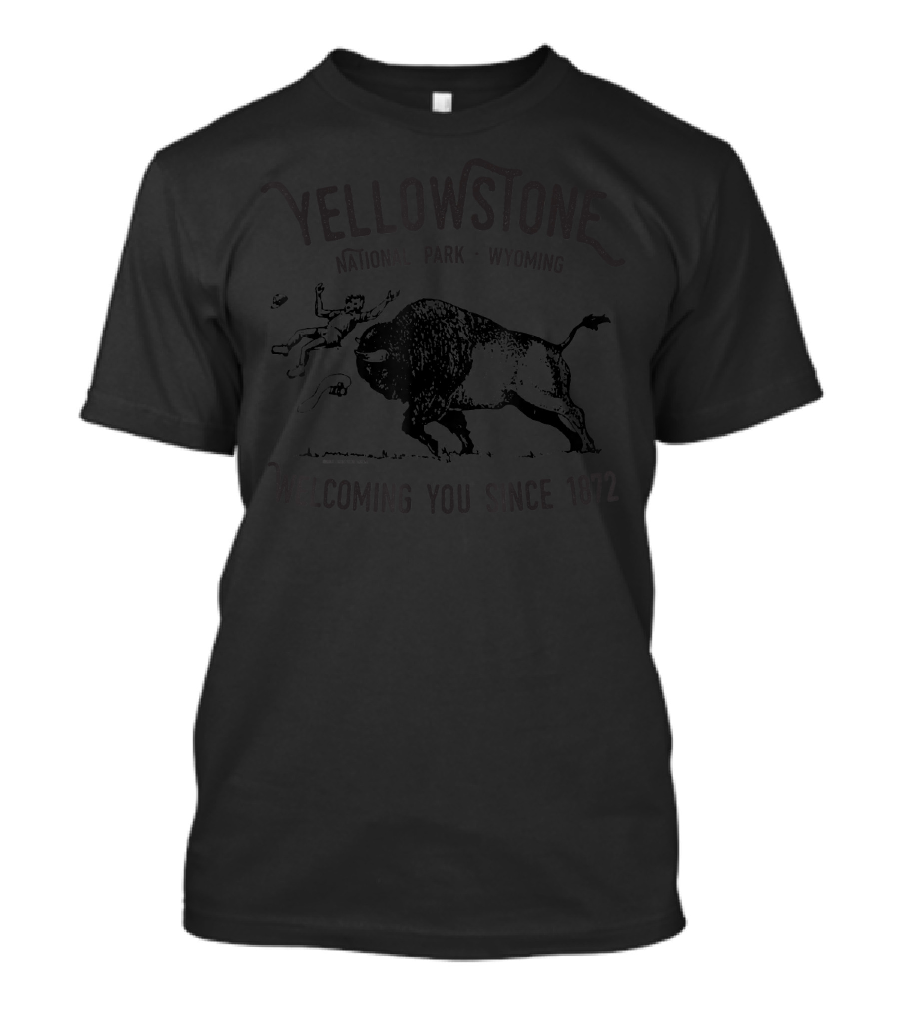 Yellowstone Bison Toss National Park Wyoming Welcoming You Since 1872 T-Shirt