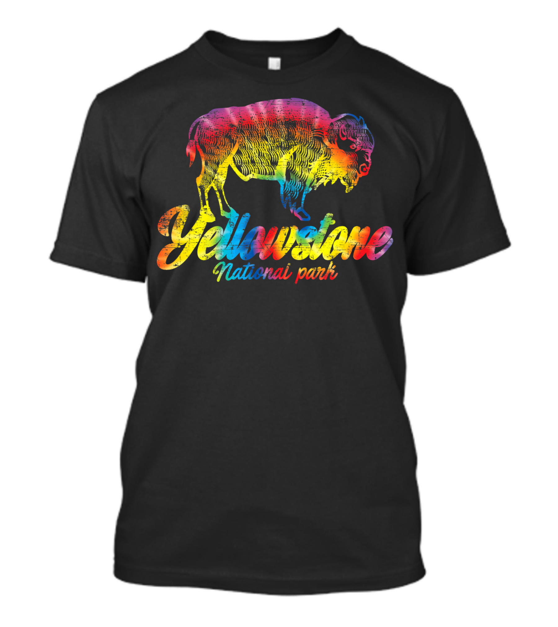 Yellowstone National Park Rainbow Bison Buffalo T-Shirt