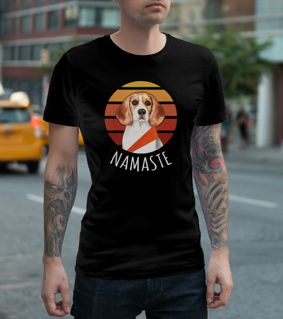 Namaste Beagle Sunset Yoga T-Shirt