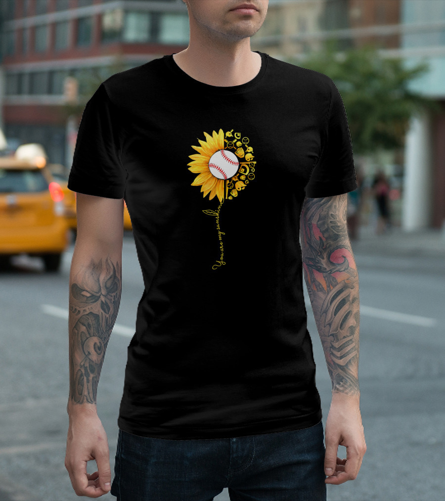 You Are My Sunshine Baseball Sunflower Blossoms T-Shirt