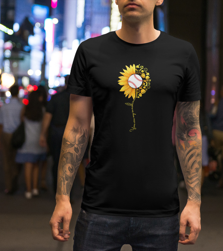 You Are My Sunshine Baseball Sunflower Blossoms T-Shirt