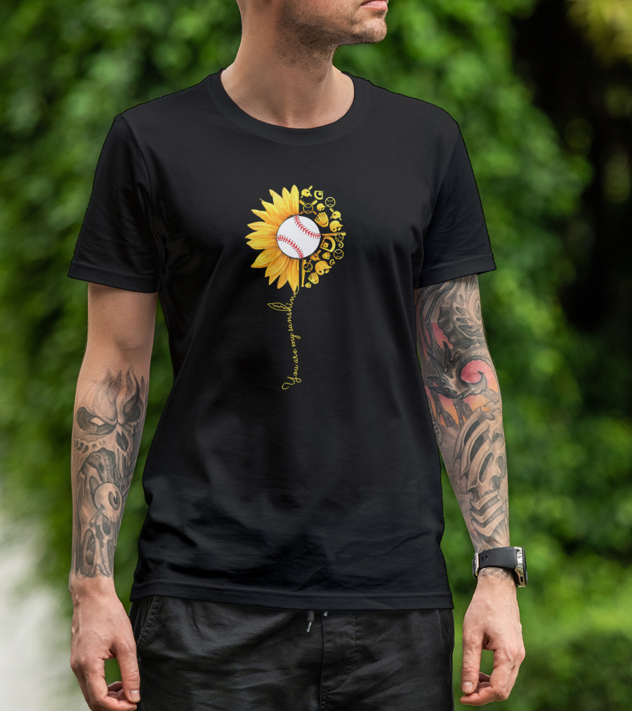 You Are My Sunshine Baseball Sunflower Blossoms T-Shirt