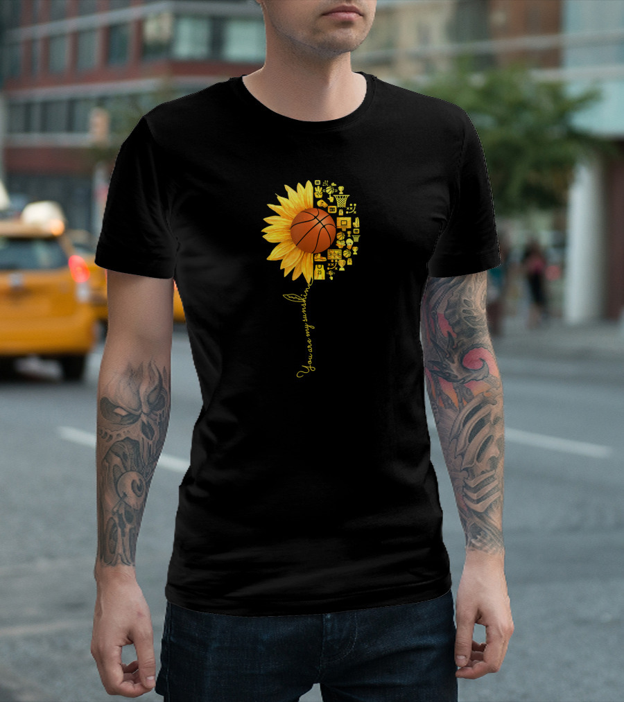 You Are My Sunshine Sunflower Basketball Trophy Icons T-Shirt