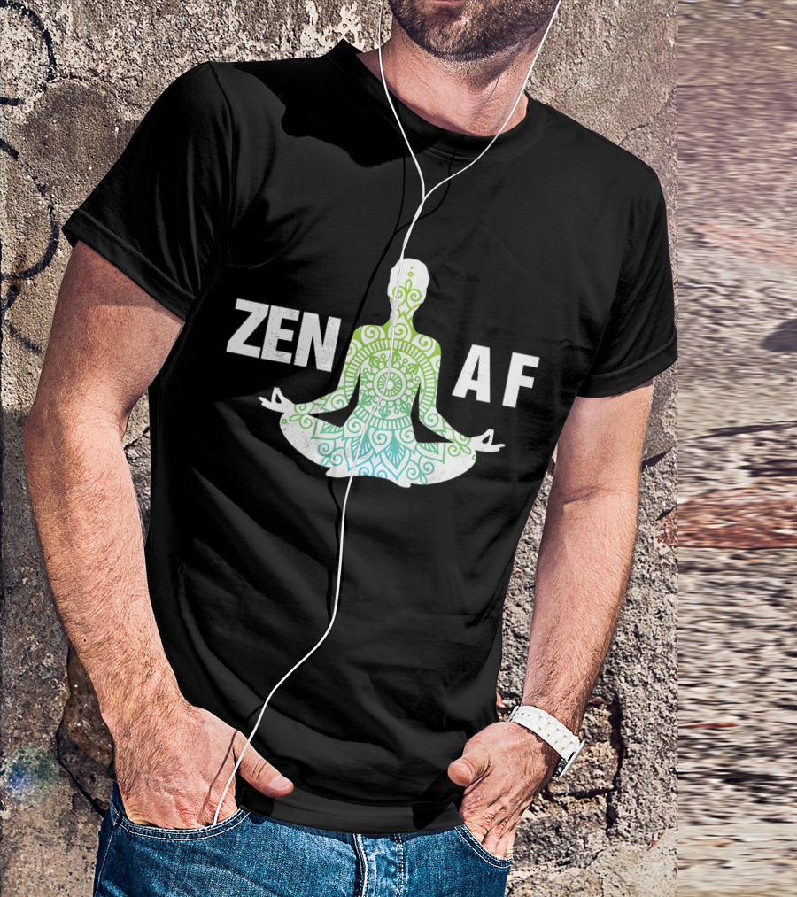 Zen AF Yoga Namaste Mandala Hippi Sitting Pose T-Shirt
