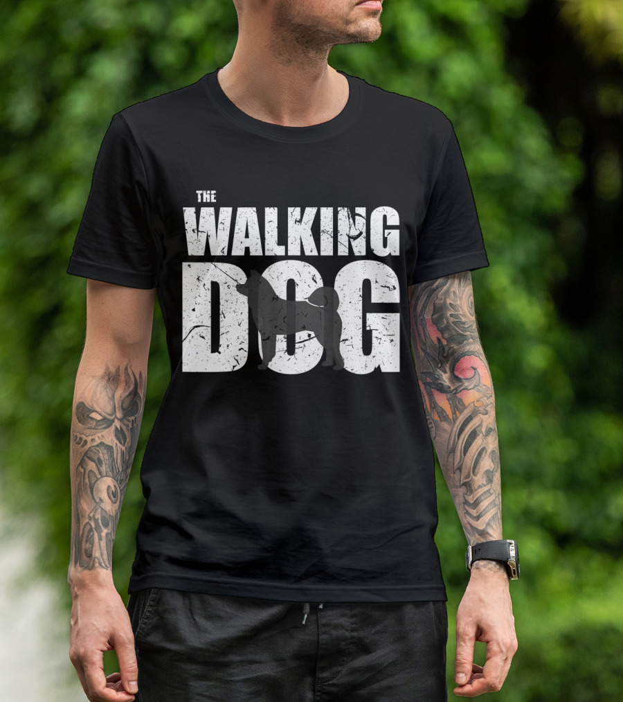 The Walking Dog Akita Dark Version Funny Cut T-Shirt