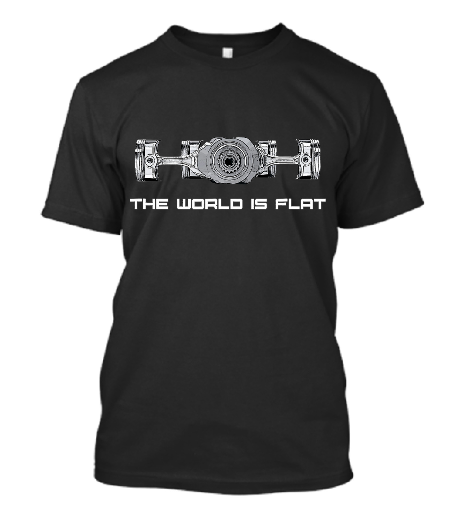 The World Is Flat Boxer Engine Concept Auto Race Car T-Shirt